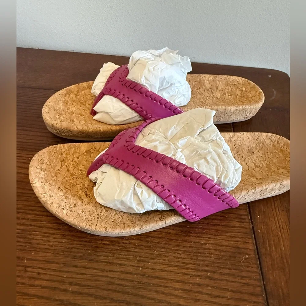 Jack Rogers Hot Pink Cork Women's Sandals flip flops New 7.5‎